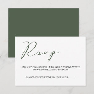 Tarjeta De Confirmación De Asistencia Sitio web de bodas personalizadas Green