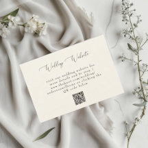 Sitio web de código QR de boda de crema simple