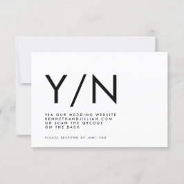 Tarjeta De Confirmación De Asistencia Sitio web de TRENDY (Y/N) de CÓDIGO QR NEGRO ultra