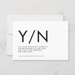 Tarjeta De Confirmación De Asistencia Sitio web de TRENDY (Y/N) de CÓDIGO QR NEGRO ultra