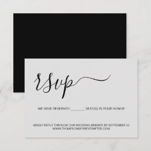 Tarjeta De Confirmación De Asistencia Sitio web del Boda de asientos reservados minimali