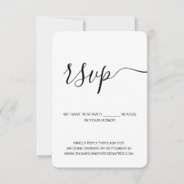 Tarjeta De Confirmación De Asistencia Sitio web del Boda de asientos reservados minimali