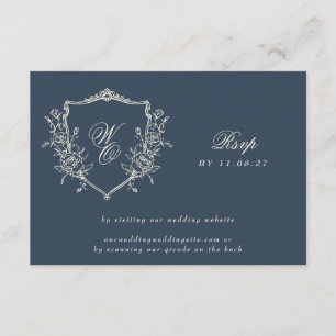Tarjeta De Confirmación De Asistencia Sitio Web del Boda de CÓDIGO QR clásico del Escudo