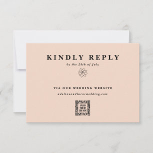 Tarjeta De Confirmación De Asistencia Sitio Web del Boda de código QR electrónico