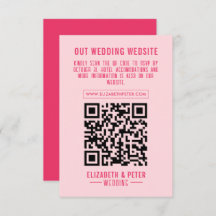 Sitio web del Boda de código Qr Rosado Retro