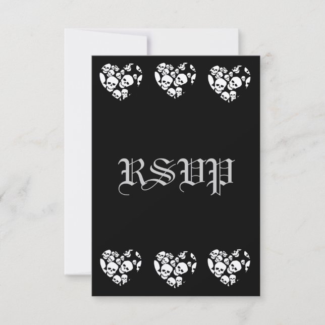 Tarjeta De Confirmación De Asistencia SkullHeart (Anverso)