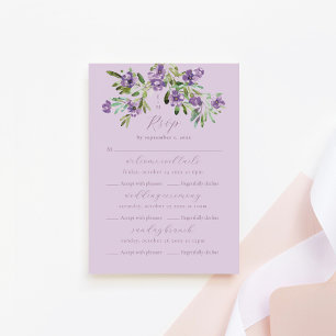 Tarjeta De Confirmación De Asistencia Sofisticado evento múltiple violeta clásico