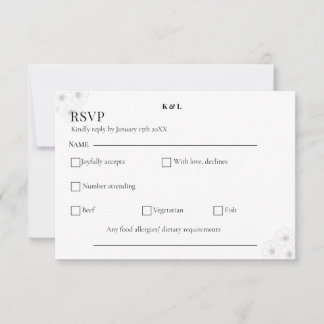 Tarjeta De Confirmación De Asistencia Soft Bloom Elegance / Minimalist Floral Wedding 