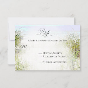 Tarjeta De Confirmación De Asistencia *~ Soft Dune Beach Grass Photo Boda