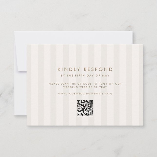Tarjeta De Confirmación De Asistencia Soft Stripes Wedding (Anverso)
