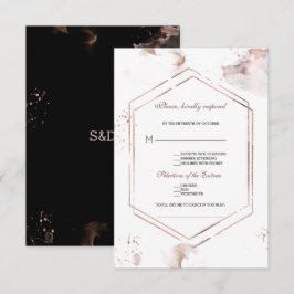 Tarjeta De Confirmación De Asistencia Solicitud de canción de boda con marco de lavados