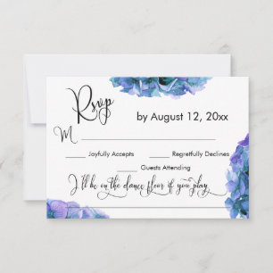 Tarjeta De Confirmación De Asistencia Solicitud de canción de Hydrangea and Calligraphy 