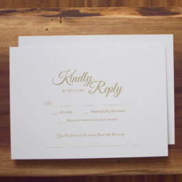 Tarjeta De Confirmación De Asistencia Solicitud de Canción Simple Gold