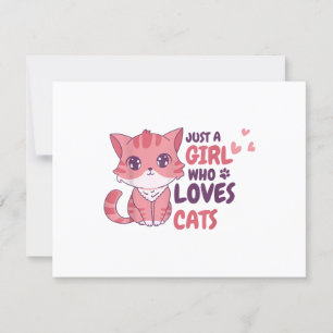 Tarjeta De Confirmación De Asistencia Solo un Chica que ama a los gatos regalos de camis