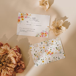 Tarjeta De Confirmación De Asistencia Solsticio de Verano | Florales Otoñales Románticos