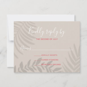 Tarjeta De Confirmación De Asistencia Sombra de Palm Tan y Coral