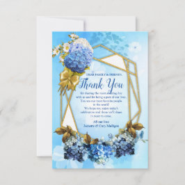 Tarjeta De Confirmación De Asistencia Sombras de la acuarela azul HydrangeasTarjeta de a