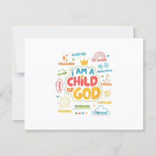 Tarjeta De Confirmación De Asistencia Soy un hijo de Dios Retro Cristiano Jesús Fe De
