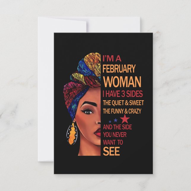 Tarjeta De Confirmación De Asistencia Soy una mujer de febrero (Anverso)