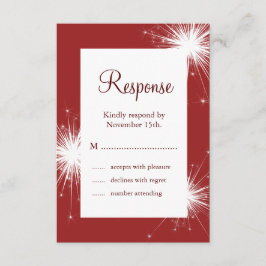 Tarjeta De Confirmación De Asistencia Sparkler en la Primavera Árabe de la Boda Roja
