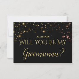 Tarjeta De Confirmación De Asistencia Sparkles brillantes ¿Serás mi Groomsman?