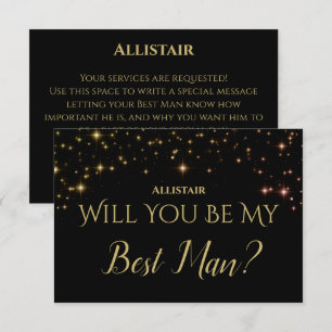 Tarjeta De Confirmación De Asistencia Sparkles brillantes ¿Serás mi mejor hombre?
