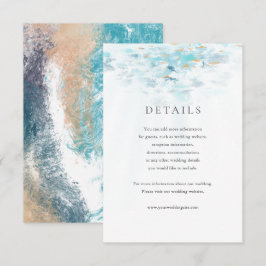 Tarjeta De Confirmación De Asistencia Splashing Blue Waves Coastal Wedding Details Card