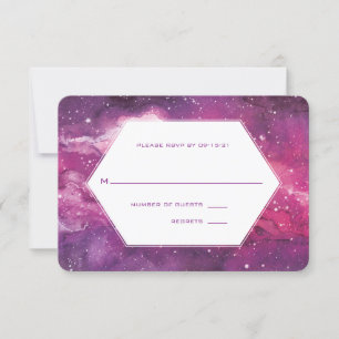 Tarjeta De Confirmación De Asistencia Stardust Cosmic Pink Boda