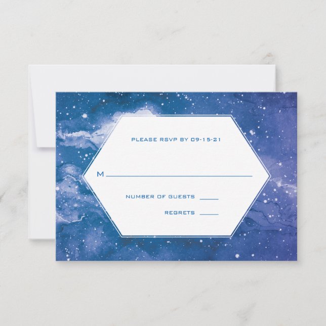 Tarjeta De Confirmación De Asistencia Stardust Cosmic Violet Boda (Anverso)