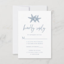 Starfish Modern Dusty Blue Beach Wedding
