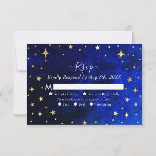 Tarjeta De Confirmación De Asistencia Starry Night Galaxy Boda