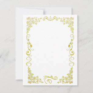 Tarjeta De Confirmación De Asistencia Stationery Floral Gold