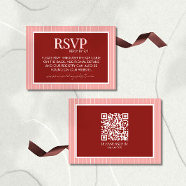 Tarjeta De Confirmación De Asistencia Stylish Contemporary Pink and Red Wedding