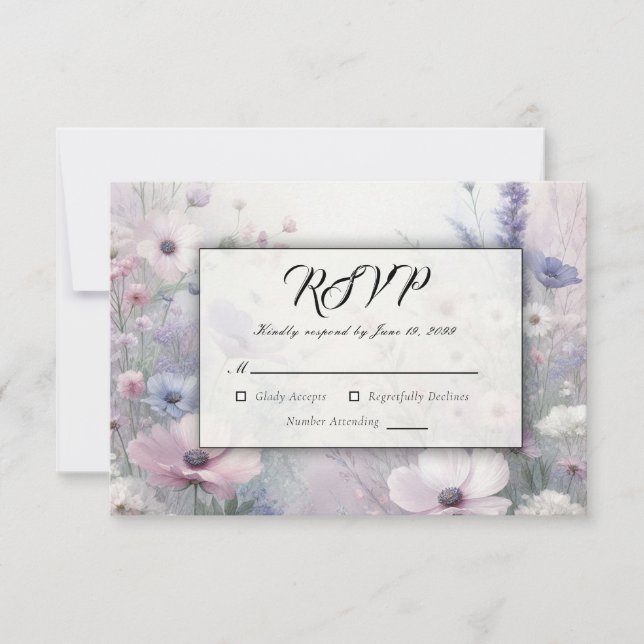 Tarjeta De Confirmación De Asistencia Suaves fantasías de Meadow (Anverso)