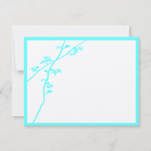Tarjeta De Confirmación De Asistencia Subdivisión de Flores Silvestres Aqua Blue Wedding