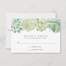 Suculento Boda de acuarela verde botánico