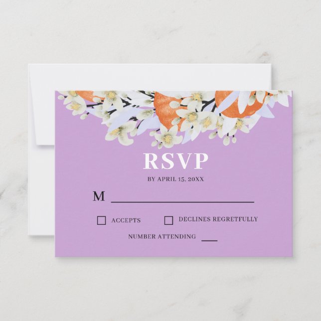 Tarjeta De Confirmación De Asistencia Sucursales de crecimiento de cítricos de mandarina (Anverso)