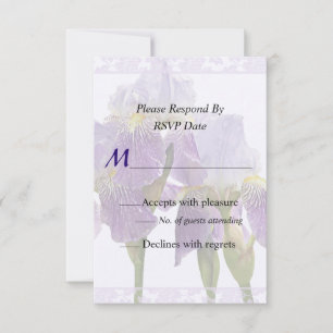 Tarjeta De Confirmación De Asistencia Suministros de Boda de la pareja Iris de Lavanda