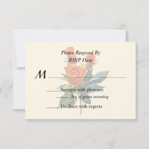 Tarjeta De Confirmación De Asistencia Suministros Delicados Naranja Rosebuds Boda