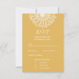 Tarjeta De Confirmación De Asistencia Sunflower Modern Garden Floral