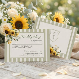 Tarjeta De Confirmación De Asistencia Sunflower Rustic Wedding