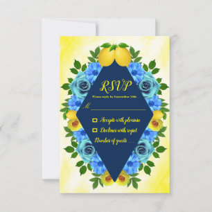 Tarjeta De Confirmación De Asistencia Sunny Lemon Floral Boda