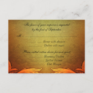 Tarjeta De Confirmación De Asistencia Sunset Hues Fall Wedding Monograma Diseño