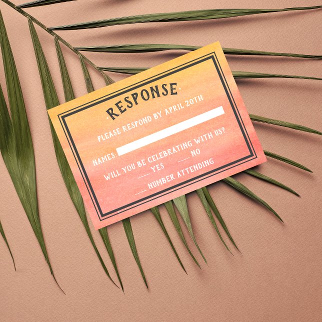 Tarjeta De Confirmación De Asistencia Sunshine Beach Destination Ocean Sunset Sunrise (Subido por el creador)