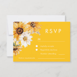 Tarjeta De Confirmación De Asistencia Sunshine Sunflower Moderno Boda