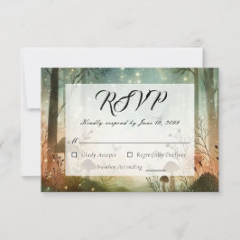 Tarjeta De Confirmación De Asistencia Susurros de Crepúsculo de Woodland