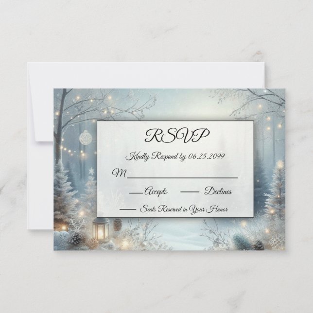 Tarjeta De Confirmación De Asistencia Susurros de un solsticio de invierno (Anverso)