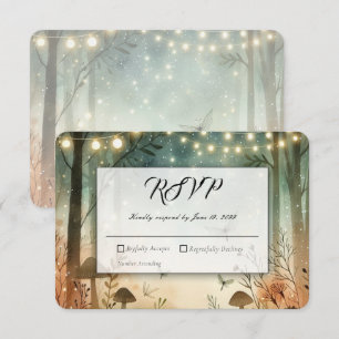 Tarjeta De Confirmación De Asistencia Susurros del Crepúsculo de la Boda en el Bosque