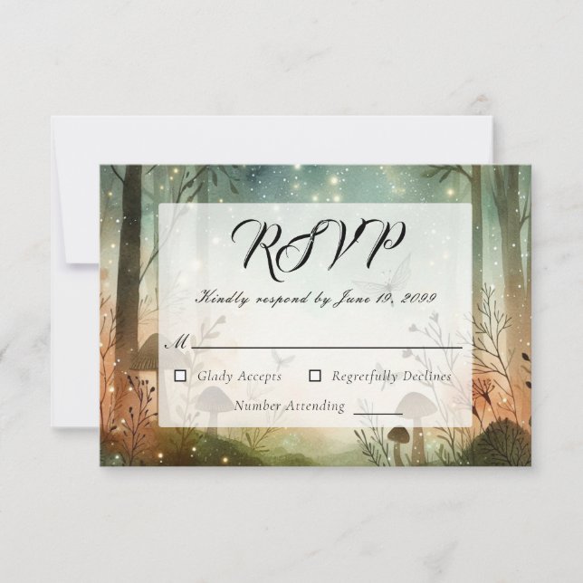 Tarjeta De Confirmación De Asistencia Susurros del Crepúsculo del Bosque (Anverso)