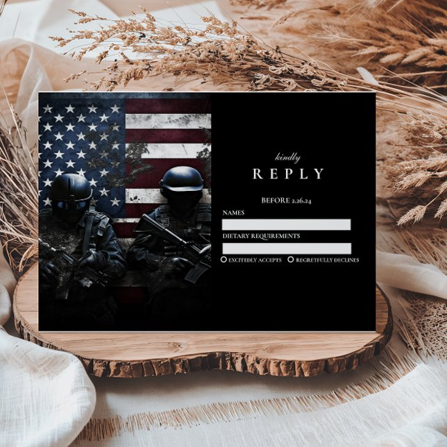 Tarjeta De Confirmación De Asistencia SWAT Team American Flag Graduation (Subido por el creador)